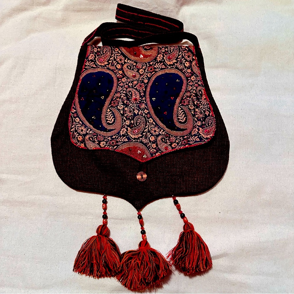 Vintage | Bag | Vintage Dark Brown & Navy Shoulder Bag